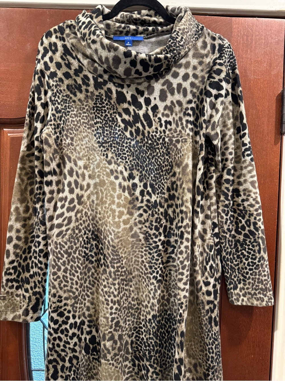 Apt. 9 Leopard Print Cowl Neck Tunic - Brown & Black